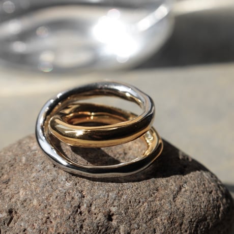 Metal art pinky ring (mix color)