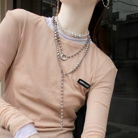 Metal ball carabiner necklace / Short