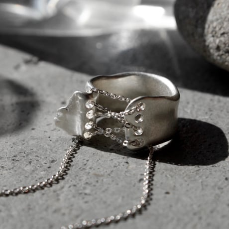 norme playing chain pinky ring (Matt) / SV925