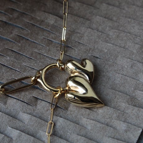 Heart motif double lariat / Gold【Silver 925 product】