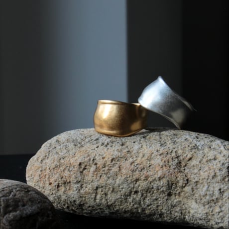 norme dew wide ring (Matt) / SV925＋Gold Plated