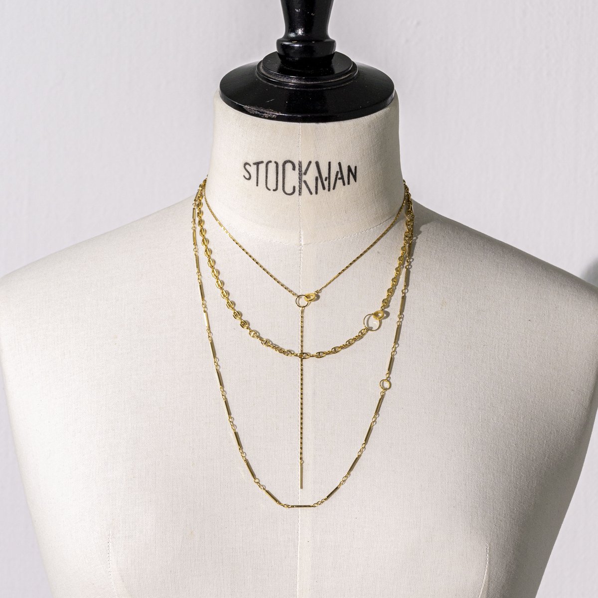 Layered necklace (3P) (one color) | Soierie Onl
