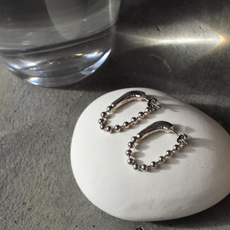 Ball chain hoop pierce [Unisex line] | Soierie