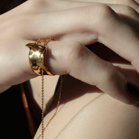 norme playing chain pinky ring / SV925＋Gold Plated