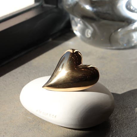Heart brooch / Gold【Silver 925 product】