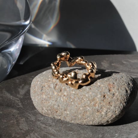 Heart loop ring / Gold【Silver 925 product】