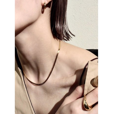 norme flat snake necklace / SV925＋Gold Plated