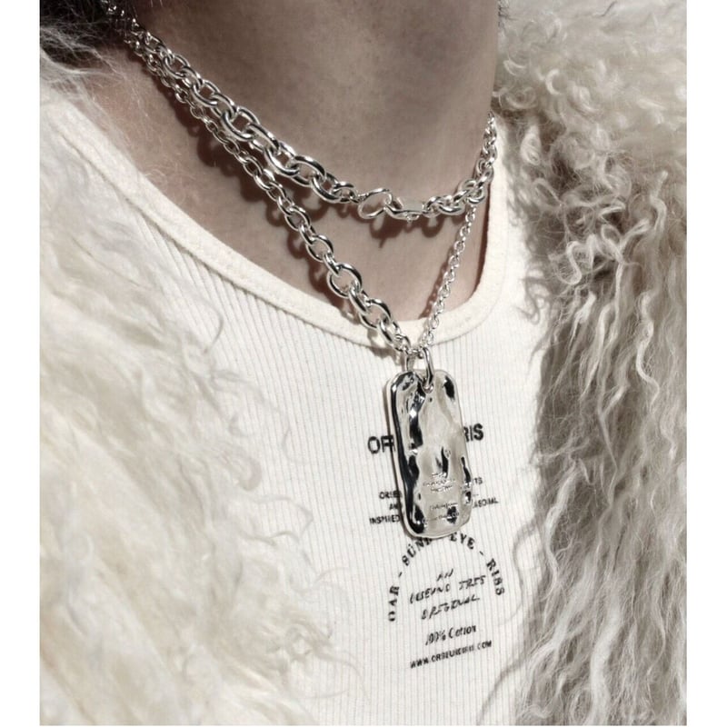 Mud wall id necklace/ Silver [Unisex line] | So