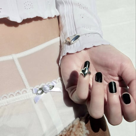 Heart mini cuff / Silver【Silver 925 product】