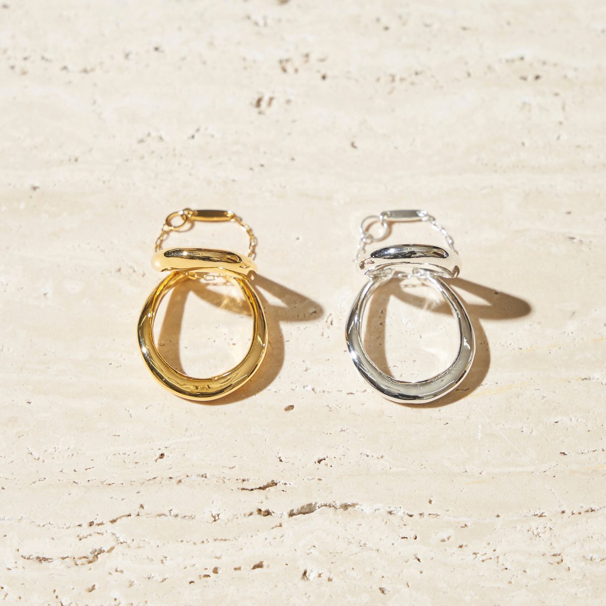 Curve chain earcuff ring (one color) | Soierie Curve chain earcuff ring (one color) | Soierie