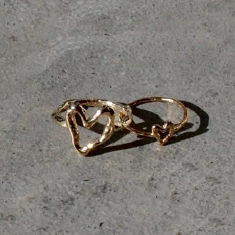norme open heart mini ring / SV925＋Gold Plated