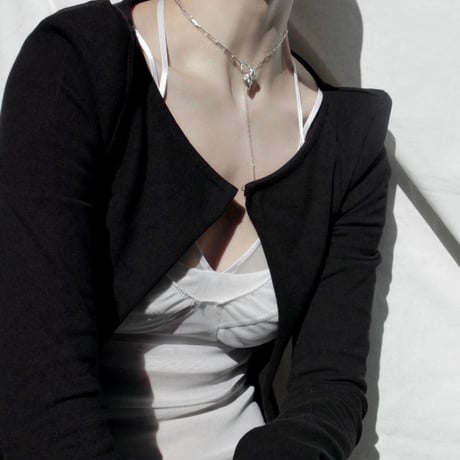 Heart motif double lariat / Matt silver【Silver 925 product】