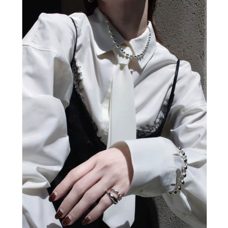 Ball chain earcuff pinky ring [Unisex line]