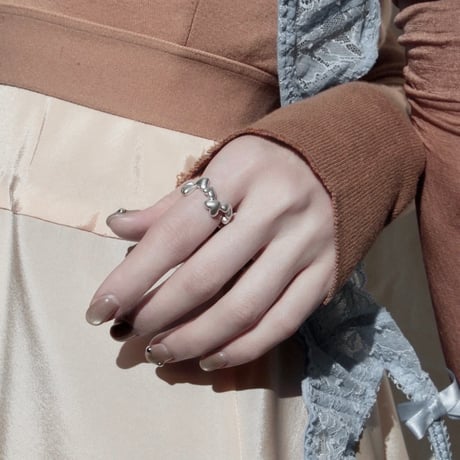 Heart loop ring / Matt silver【Silver 925 product】