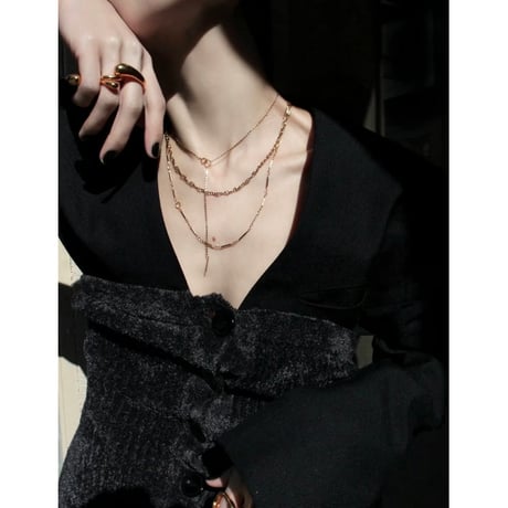 Layered necklace (3P) (one color)