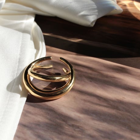 norme clear circle earcuff ring / SV925＋Gold Plated