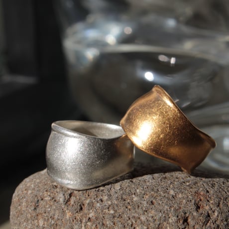 norme dew wide ring (Matt) / SV925＋Gold Plated