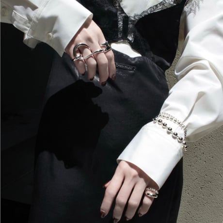 Ball chain earcuff pinky ring [Unisex line]