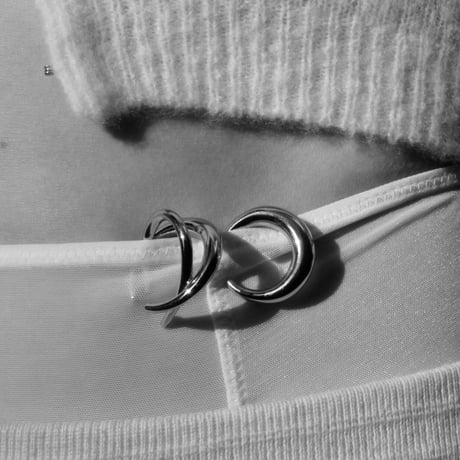 norme clear circle earcuff ring / SV925