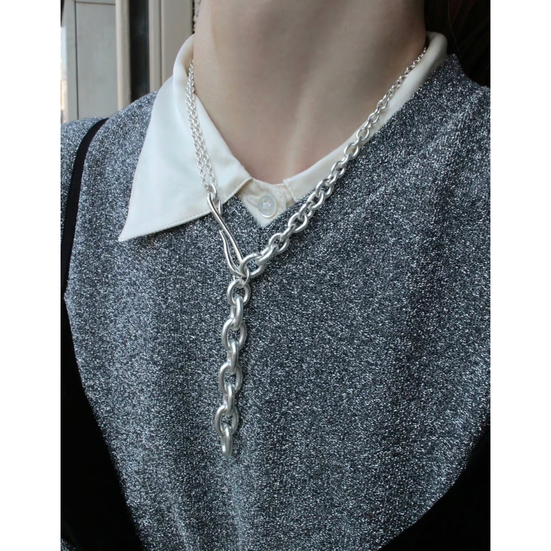 Briller chain necklace [Unisex line] | Soierie 