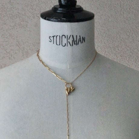 Heart motif double lariat / Gold【Silver 925 product】
