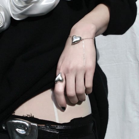 Heart bracelet / Silver【Silver 925 product】