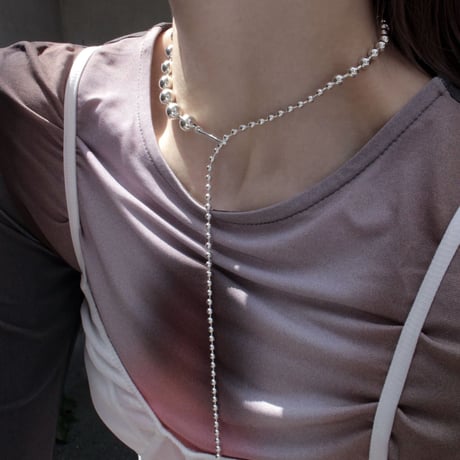 Ball chain hook necklace [Unisex line]