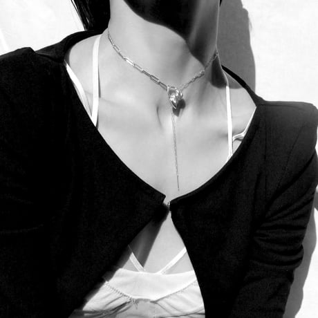 Heart motif double lariat / Gold【Silver 925 product】
