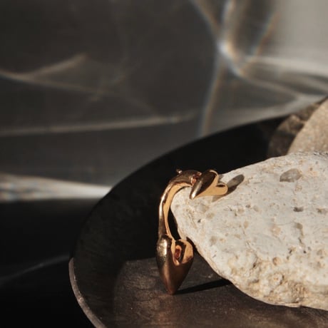 Heart connect pierce(1P) / Gold【Silver 925 product】