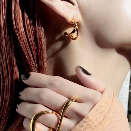 Curve hoop pierce (2P)(one color)