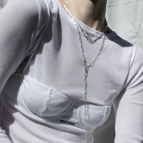 Gem clip necklace(3p set)