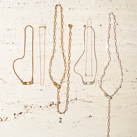 Gem clip necklace(3p set)