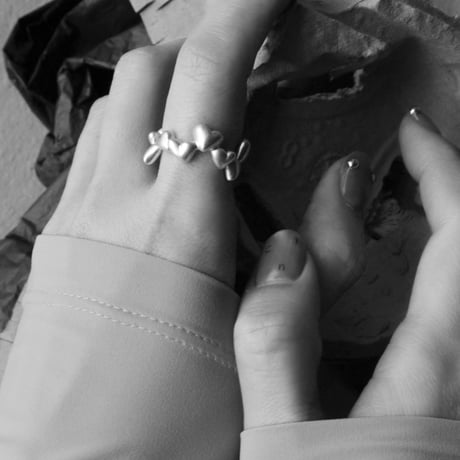 Heart loop ring / Gold【Silver 925 product】