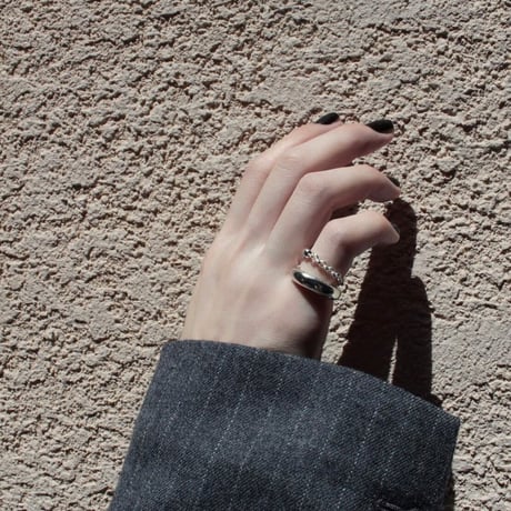 Poire chain earcuff pinky ring