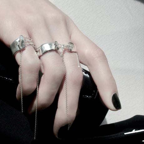 norme playing chain pinky ring / SV925