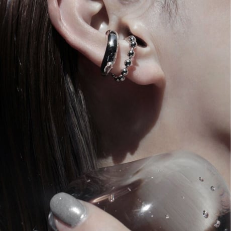 Ball chain earcuff pinky ring [Unisex line]