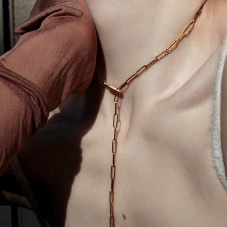 norme dew long frame necklace / SV925＋Gold Plated