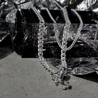 Distort ribbon layered necklace