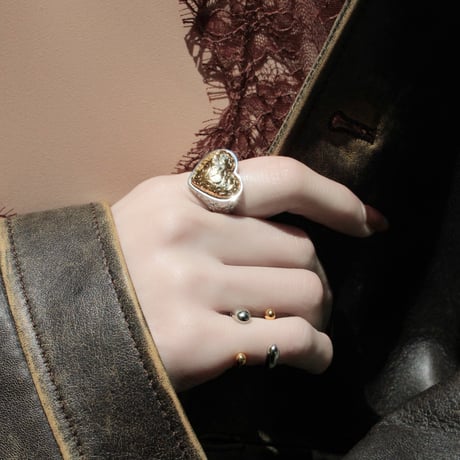 Barbell pinky ring (ｍix color / matte silver color)