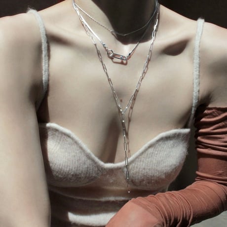 Gem clip necklace(3p set)