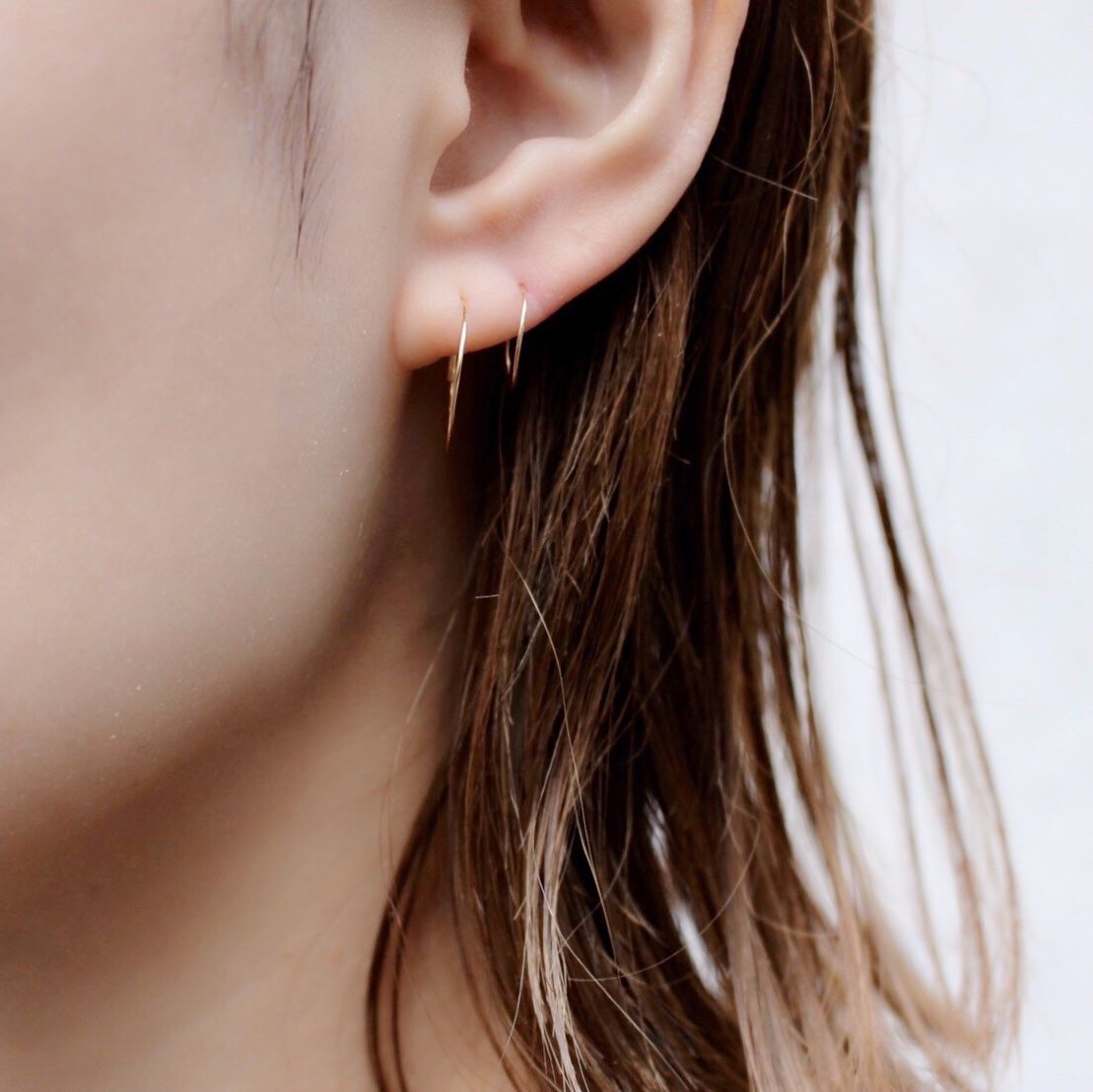 Soierie ピアス　ゴールド Halo hoop pierce (Small/2P) / Gold 18K | Soieri