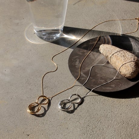 Metal art long necklace