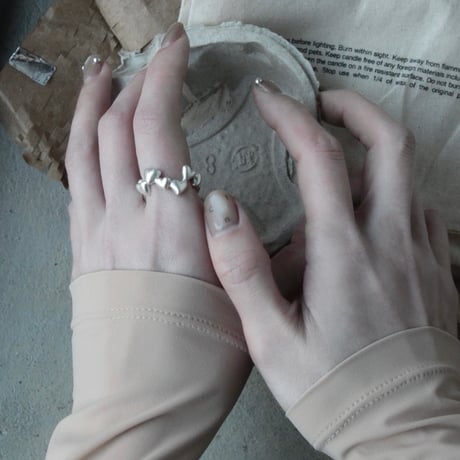 Heart loop ring / Matt silver【Silver 925 product】