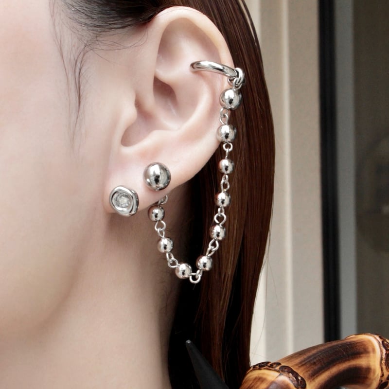 Soierie Dark l ピアス Dark metal pierce | Soierie Online Store