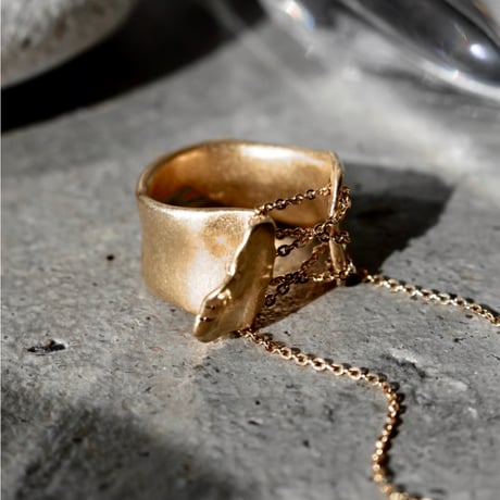 norme playing chain pinky ring (Matt) / SV925＋Gold Plated