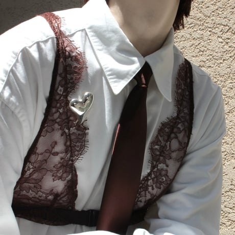 Heart brooch / Silver 【Silver 925 product】