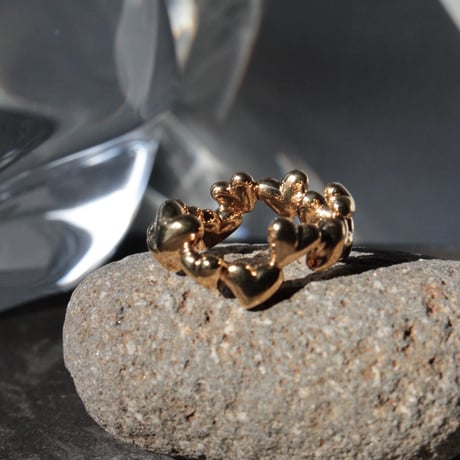 Heart loop ring / Gold【Silver 925 product】