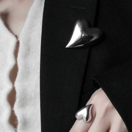 Heart brooch / Silver 【Silver 925 product】