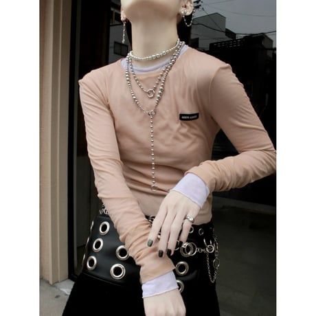 Metal ball carabiner necklace / Short