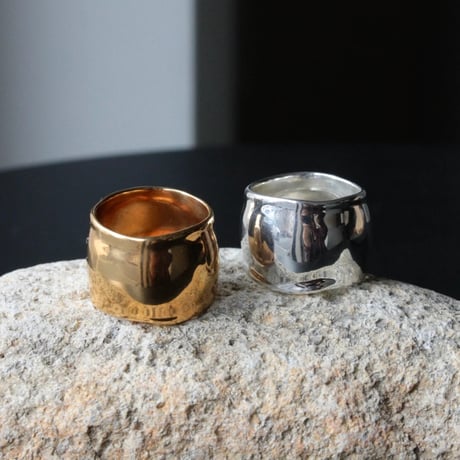 norme dew pinky ring / SV925＋Gold Plated